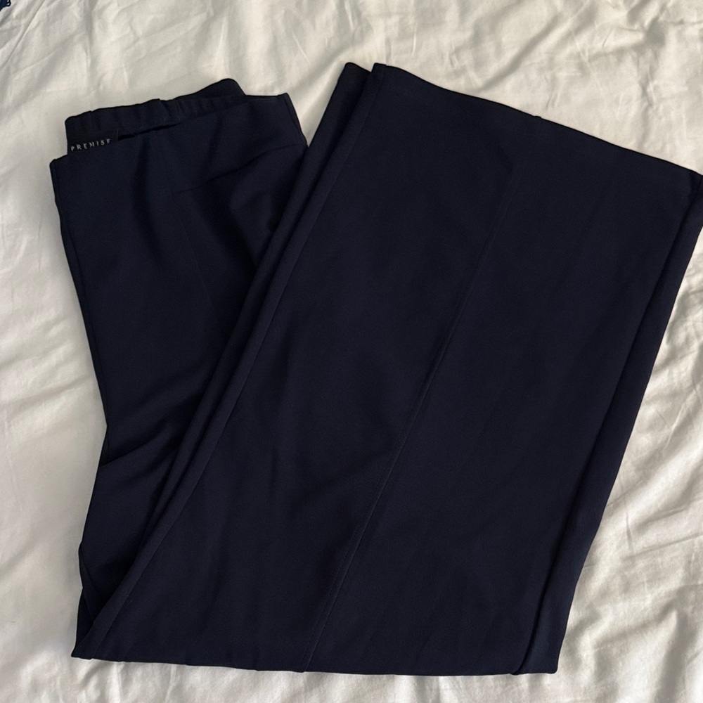 Wide Leg Navy Pants